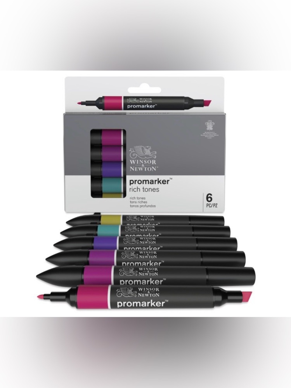 Winsor & Newton ProMarker Rich Tones 6-Pack - Pink & Purple Set